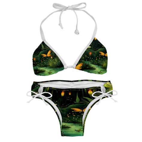 Fireflies Women S One Piece Swimsuit Bikini Set With Detachable Sponge