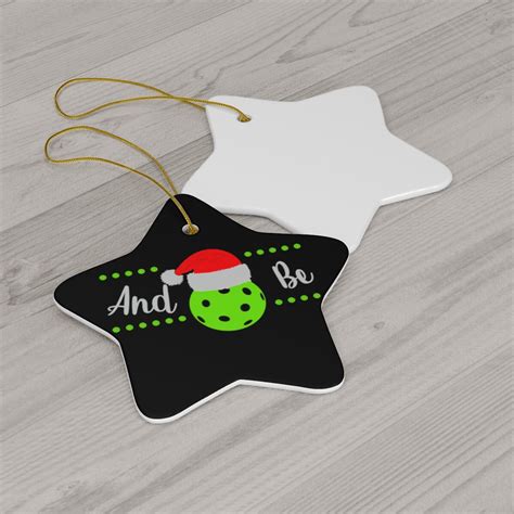 Pickleball Ornament, And Pickleball Be, Christmas Ceramic Ornament ...