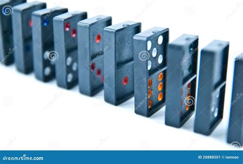 Some Domino Pieces Lined Up Stock Image Image Of Games Falling 20888501