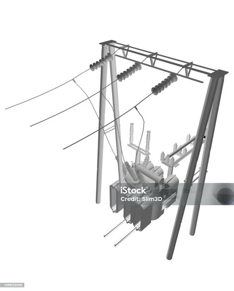Gardu Transformator Listrik Poligonal Gardu Jaringan Listrik Ilustrasi ...