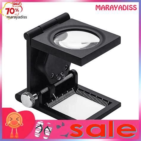 X Foldable Led Light Magnifier Magnifying Glass Lens Scale Pointer