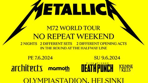 Entradas De Conciertos De Metallica En Olympic Stadium Helsinki