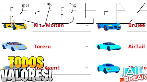 VALOR De TODOS Os ITENS E CARROS Do JAILBREAK PARA A UPDATE De TROCAS