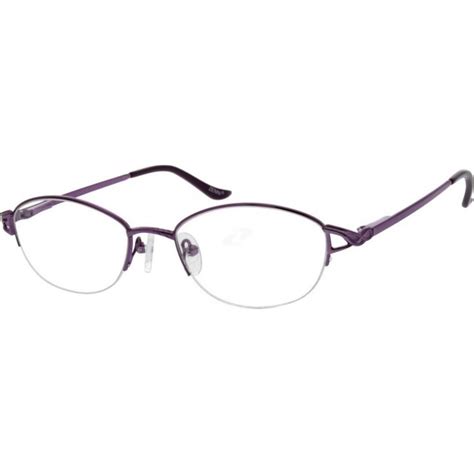 Purple Metal Alloy Half Rim Frame With Spring Hinges 5579 Zenni Optical Eyeglasses Zenni