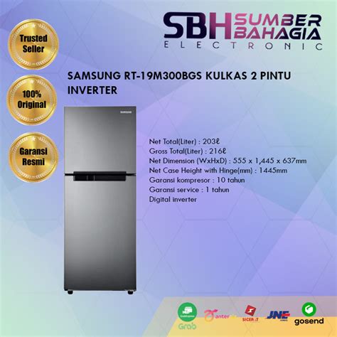 Jual SAMSUNG RT 19M300BGS KULKAS 2 PINTU INVERTER NEW KHUSUS