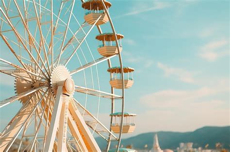 Premium Photo Retro Colorful Big Tall Ferris Wheel Cabin Carousel Sky