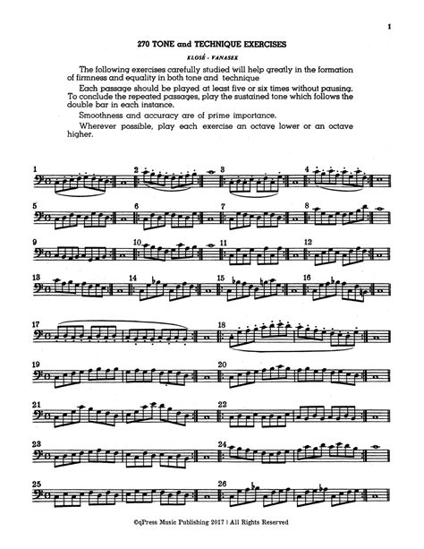 270 Tone & Technique Exercises for Trombone, Baritone, or Tuba by Klosé, H. - qPress