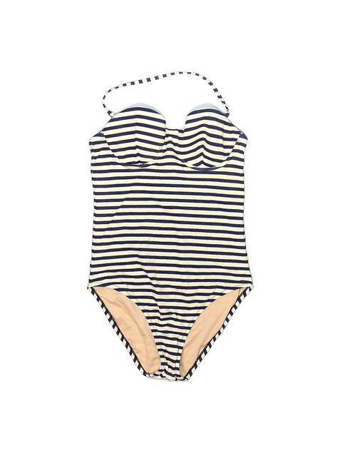 J.Crew Stripes Blue One Piece Swimsuit Size 6 - 70% off | thredUP