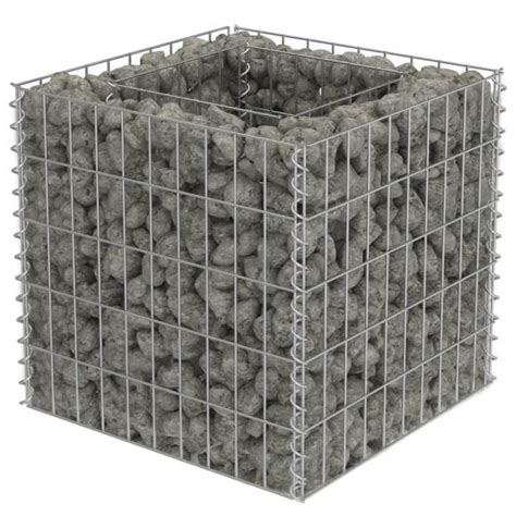 Lit surélevé à gabion Acier galvanisé 50x50x50 cm Qqmora DRG42946