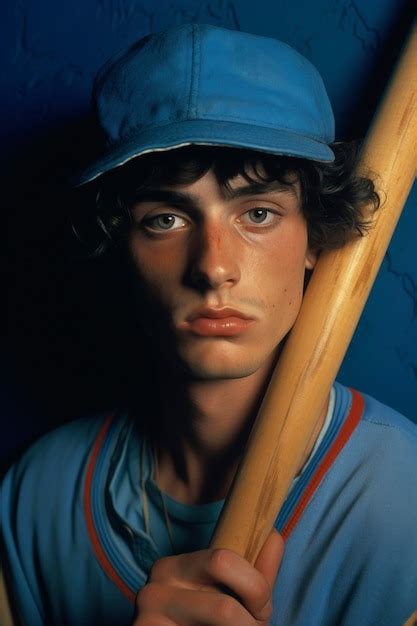 Retrato De Jogador De Beisebol Masculino Imagem Gerada Ia