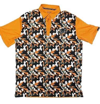 Tattoo Golf Camo Cool Stretch Golf Shirt Orange Size 2XL XXL EUC EBay