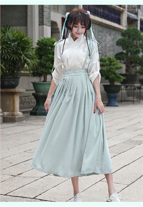 CHINESE ANCIENT TRADITIONAL Hanfu Women Fusion Modern Hanbok Strap ...