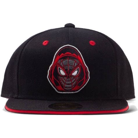 Bon Plano Preto E Vermelho Snapback Spider Man Miles Badge Marvel