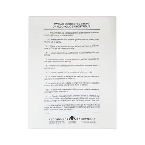 Alcoholics Anonymous Preamble Printable