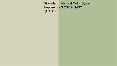 Tikkurila Repose H450 Vs Natural Color System S 2020 G40y Side By