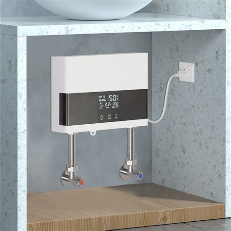 TOOL1SHOoo Mini Electric Tankless Water Heater, 110V Compact Digital