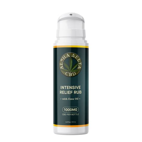 Intensive Relief Rub With Emu Oil And 1 000mg CBD Alpha Delta CBD