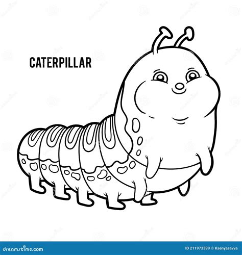 Coloring Book For Kids Caterpillar Stock Vector Illustration Of