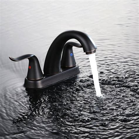 Oil Rubbed Bronze Bathroom Sink Faucet 2-Handle 4 Inch Centerset