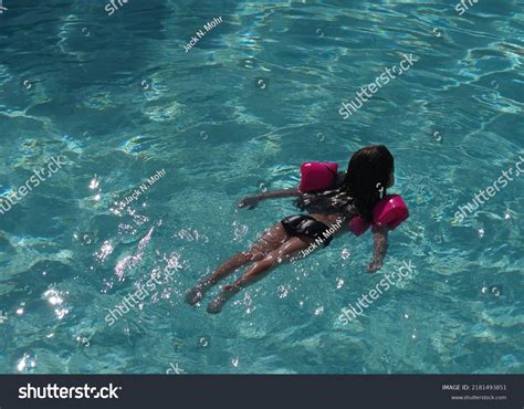 Little Girl Floating Swimming Pool Stock Photo 2181493851 | Shutterstock