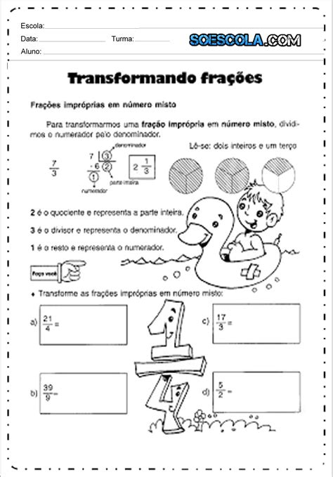 Atividades De Fraçoes Para 4 Ano