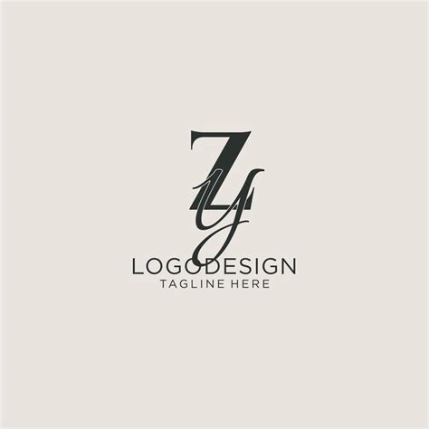 Monograma De Letras Iniciales Zy Con Elegante Estilo De Lujo Identidad Corporativa Y Logotipo