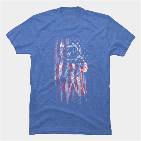 Astronaut Flag T Shirt By C Y Te Design By Humans