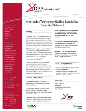 Fillable Online DP Professionals Capability Statement Fax Email Print