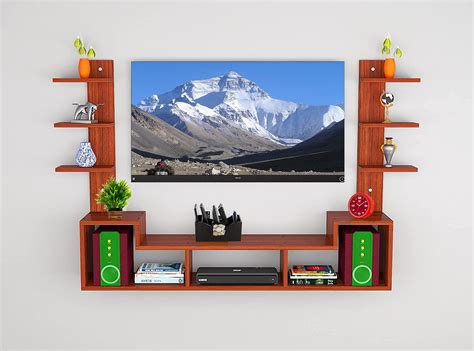 Odestar Luxury Engineered Wooden Wall Mounted Tv Unit Cabinet With Tv Stand Unit Wall Shelf