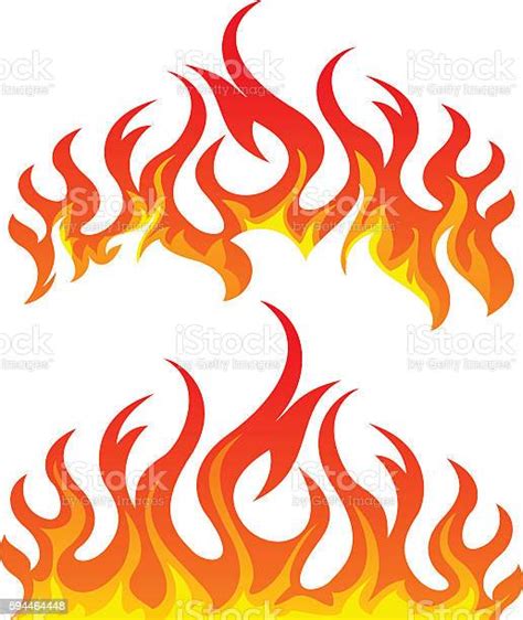 Fire Flames Vector Set Stock Illustration Download Image Now Fire Natural Phenomenon Art