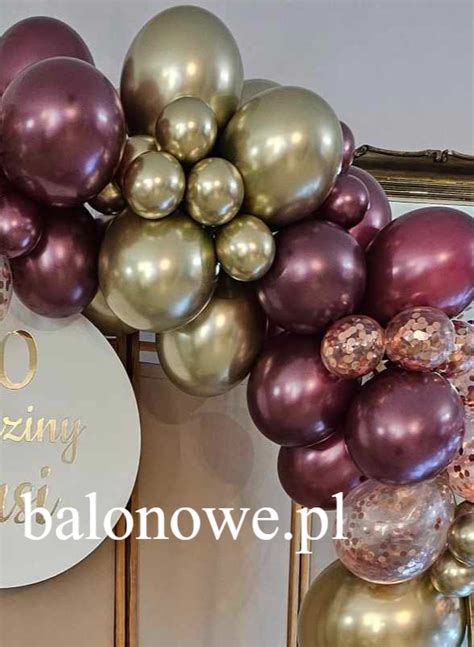 Balony Belbal B105 12cali 30cm Metalizowany śliwka bordo Plum 087 100