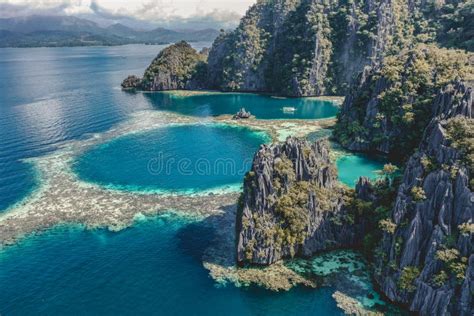 Aerial View of the Twin Lagoon in Coron Island, Palawan, Philippines ...