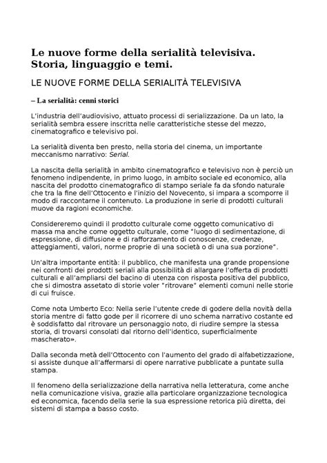 Riassunto del libro Le nuove forme della serialità televisiva Storia