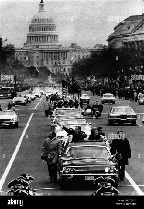 Us President Richard Nixon And First Lady Pat Nixon In Car During