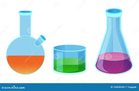 Frascos Químicos Del Vector Aislado Diversa Forma Ilustración del