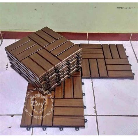 Jual Decking Tile Kayu Lantai Kayu Jati Pcs X Cm Shopee Indonesia