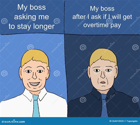 Paid Overtime Employee Meme Stock Vector - Illustration of memes, stay ...