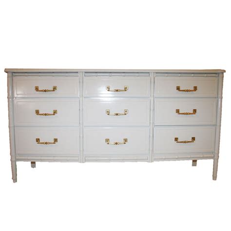 White Vintage Faux-Bamboo Dresser | Chairish