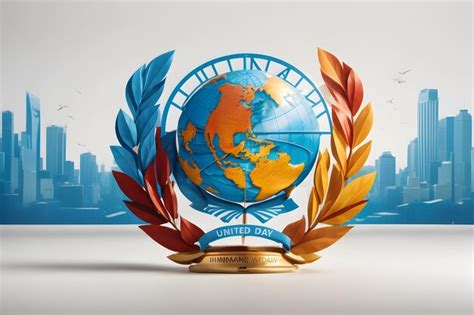 Día De Las Naciones Unidas 2d Vector Fondo Blanco Foto Premium