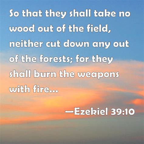 Ezekiel 3910 So That They Shall Take No Wood Out Of The Field Neither