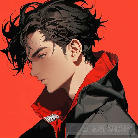 elegant boy profile portrait