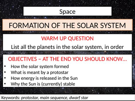 Formation of the Solar System | Teaching Resources