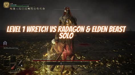 Elden Ring Level 1 Wretch Vs Radagon And Elden Beast Final Boss Solo No