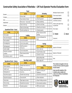 Fillable Online Forklift Training Checklist Fill Online Printable