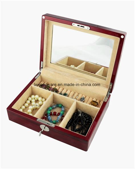 Rosewood High Gloss Finish Wooden Jewelry Ring Necklace Storage Packaging T Box China