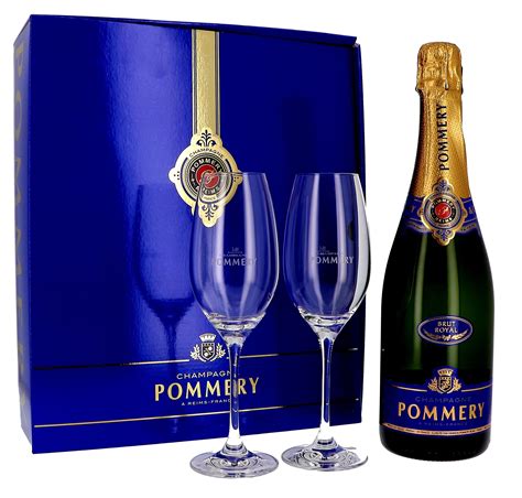 Champagne Pommery Royal 75cl Brut 2 Glasses Giftbox Nevejan