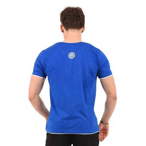 T Shirt Maglia Uomo Girocollo 100 Cotone Ufficiale Inter