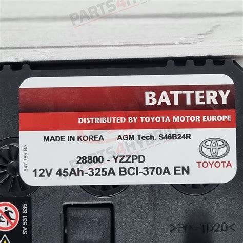 Genuine Lexus Ct H V Battery Ah Auxiliary Battery Yzzpd