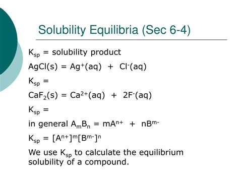 Ppt Solubility Equilibria Sec 6 4 Powerpoint Presentation Free Download Id3312404