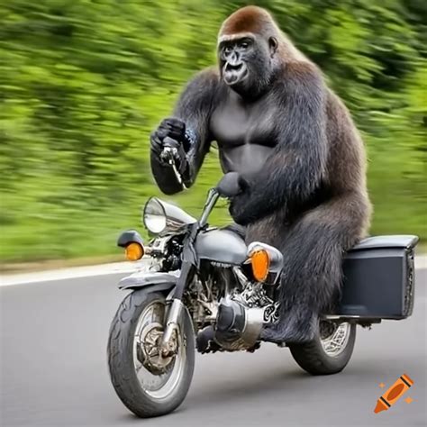 Gorilla Riding A Motorcycle On Craiyon